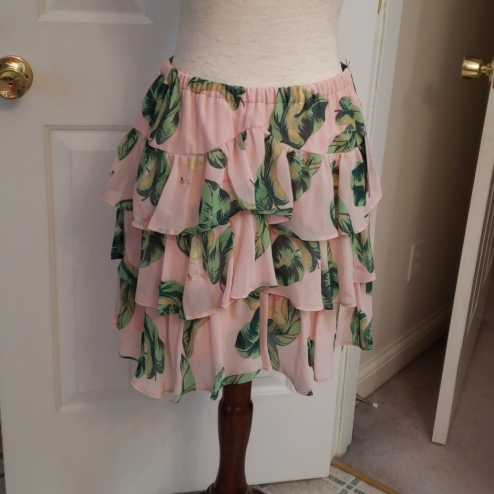 𝅺ruffle Flamingo Skirt by The Webster Miami